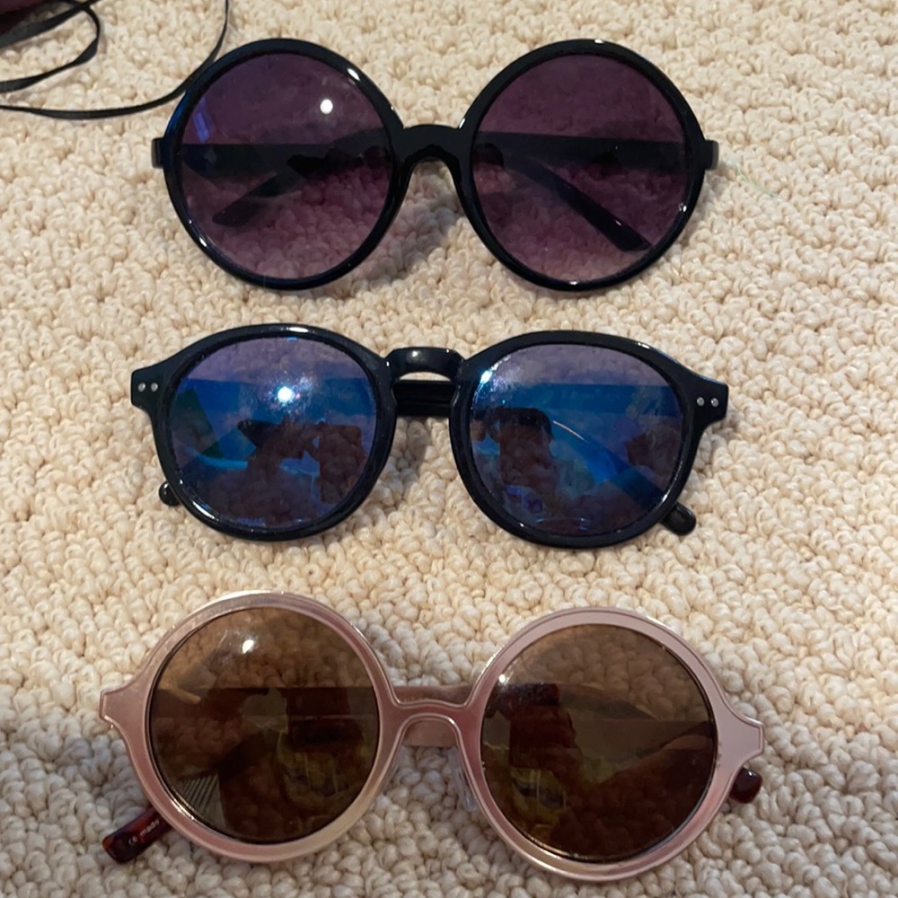Set of 3 Funky Round Sunglasses